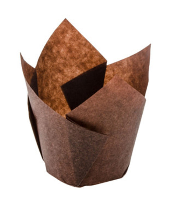 Vincent Sélection Brown Tulip Baking Cups, Set of 25