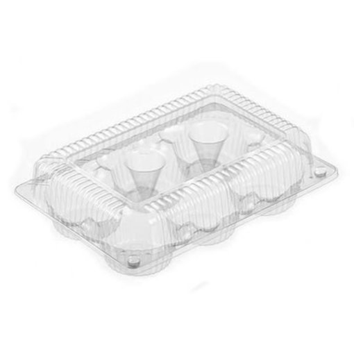 Plastic Container for 6 Muffins
