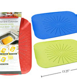 Flat sink colander 13.25" x 10.5", 3 colors available