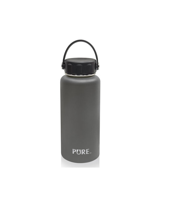 Pure 1L Double-wall stainless steel Bottle, grey