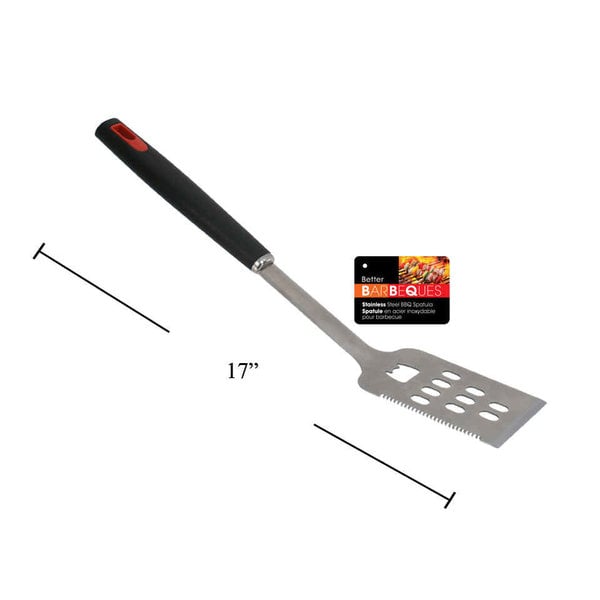 Spatule BBQ en acier inoxydable avec bord dentelé