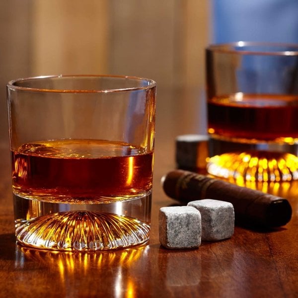 Brilliant Globe on the Rocks Pyramide Old Fashion Whiskey Glass, 250 ml Set of 4