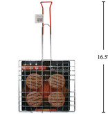 Mini panier à hamburgers BBQ à 4 sections, 16,5 "L, matériau chromé