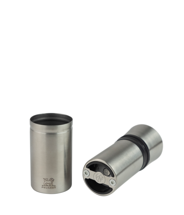 Peugeot Peugeot Compact Pepper Mill in Stainless Steel with a protective felt sleeve, 10 cm