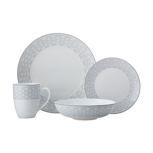 Maxwell & Williams Maxwell & Williams Harlequin Coupe Dinner Set 16 Piece Grey Gift Boxed