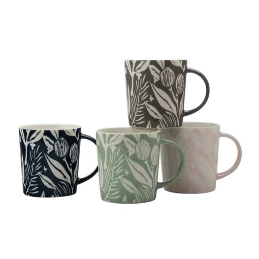 Maxwell & Williams Maxwell & Williams Habitat leaf Set of 4 Mugs 400ml