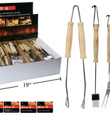 BBQ Wooden Handle Grill Tools, assortment of 4