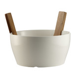 Acacia Salad bowl with cutlery, 24cm, porcelain, set of 3 pcs