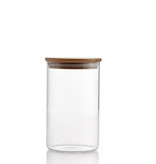 Glass jar with bamboo lid 1L