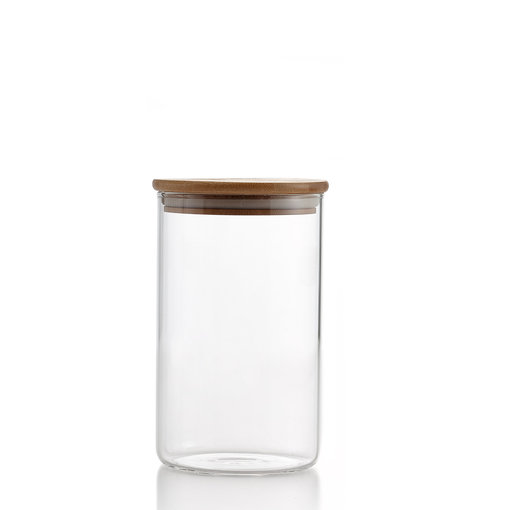 Glass jar with bamboo lid 1L