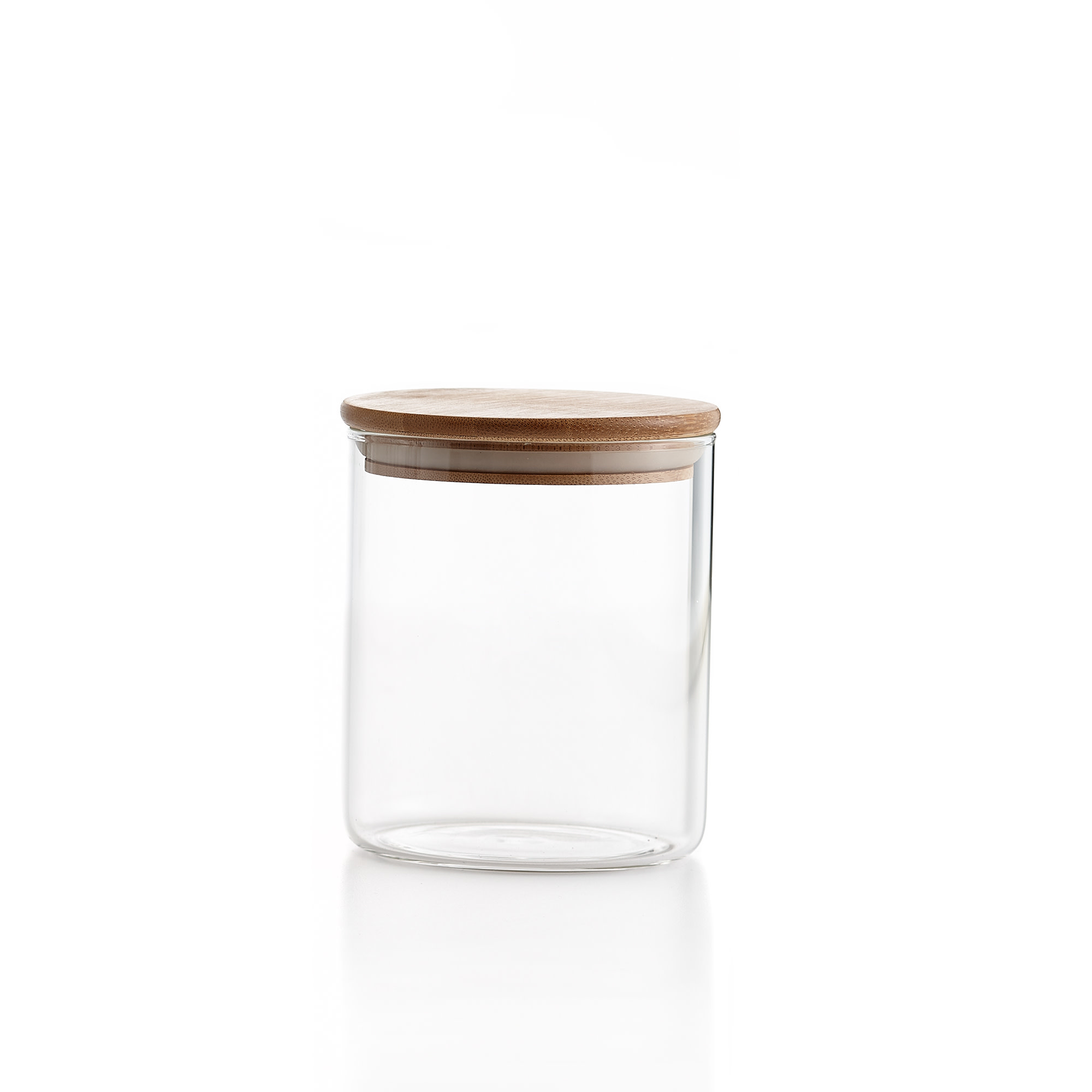 Relaxdays Lot de 9 bocaux en verre, petits pots avec couvercle bambou, 500  ml, hermétique, transparent/nature