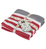 Dish cloth 100% cotton, 36 x 36cm, set of 4, red