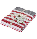 Serviettes de cuisine en 100% coton 51x71cm, Rouge, ensemble de 2