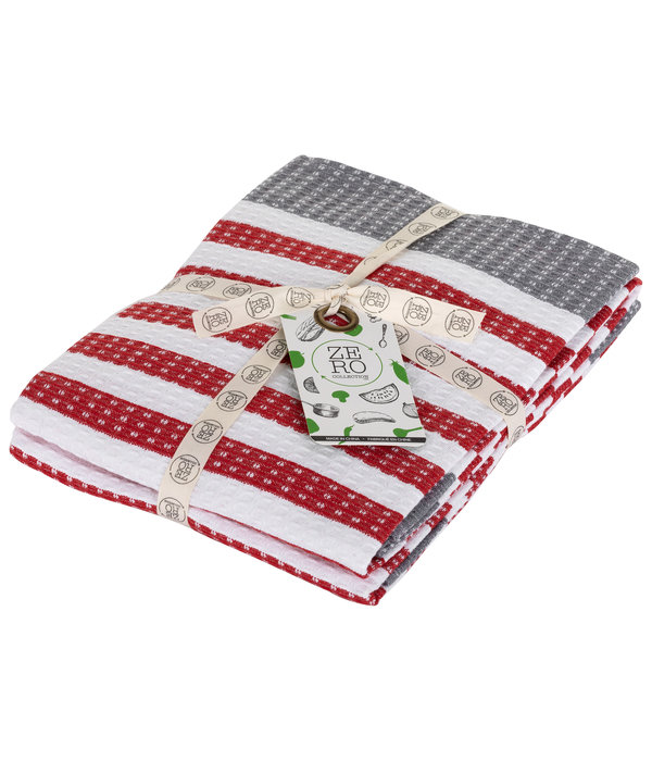 Dish towel 100% cotton, 51x71cm, set of 2, red