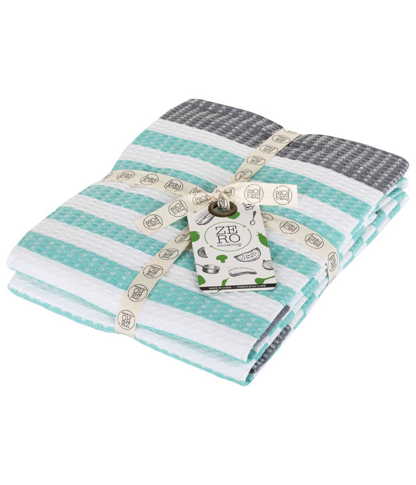 Serviettes de cuisine en 100% coton 51x71cm, aqua, ensemble de 2 - Ares  Accessoires de cuisine