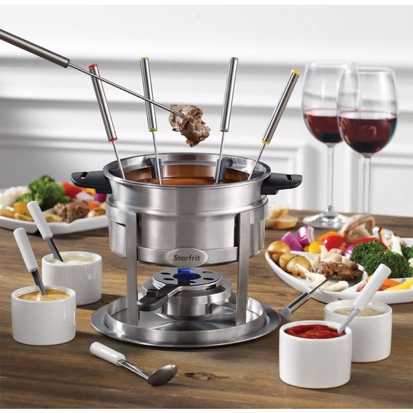 Swissmar 3-in-1 copper/black fondue set - Ares Kitchen and Baking Supplies