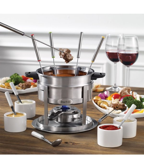 Starfrit Starfrit 3 in 1 Fondue Set - 20 Pieces - Magnetic Fork Guide