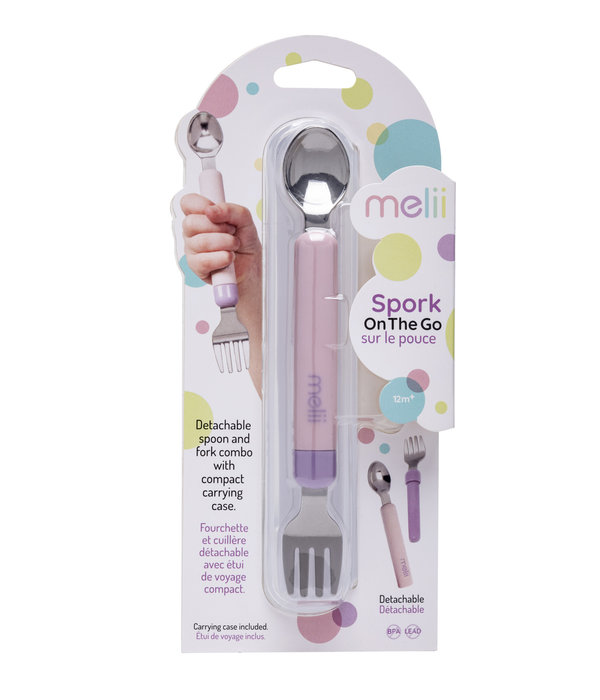 Melii Melii Detachable Spoon and Fork with Carrying Case, rose