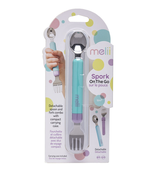 Melii Melii Detachable Spoon and Fork with Carrying Case, blue