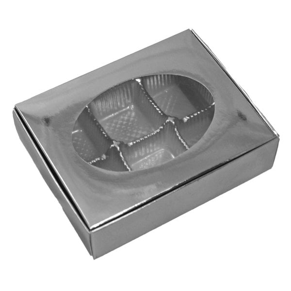 Silver one piece box with window