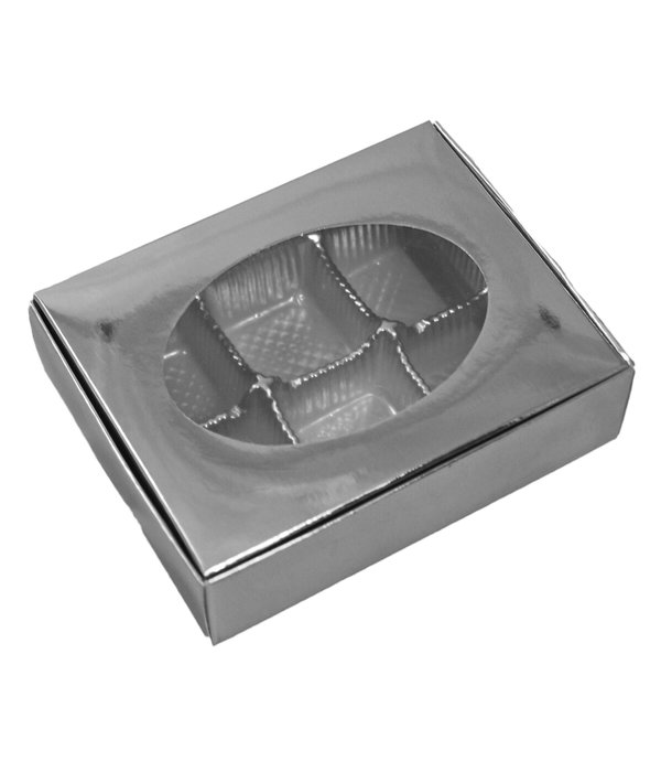 Silver one piece box with window