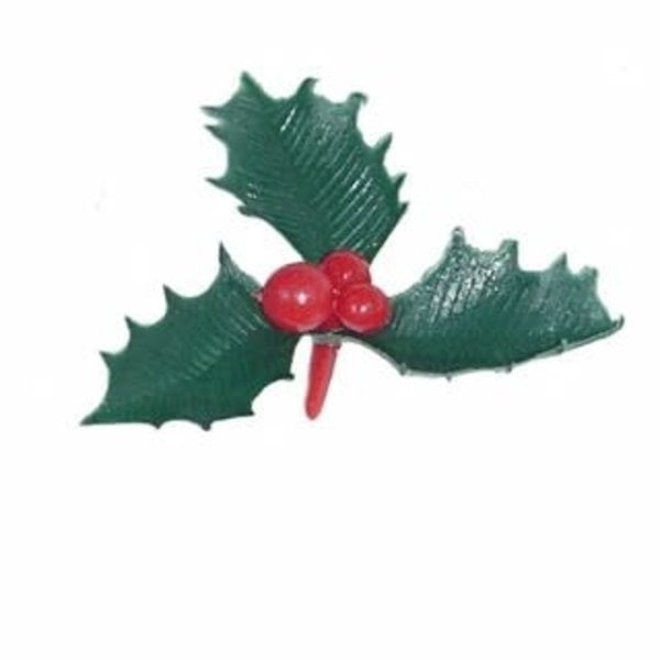 PIC - GREEN HOLLY WITH RED BERRIES, 1 pc