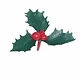 PIC - FEUILLES DE HOUX VERTES AVEC BOULES ROUGES, 1pc