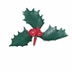 PIC - GREEN HOLLY WITH RED BERRIES, 1 pc