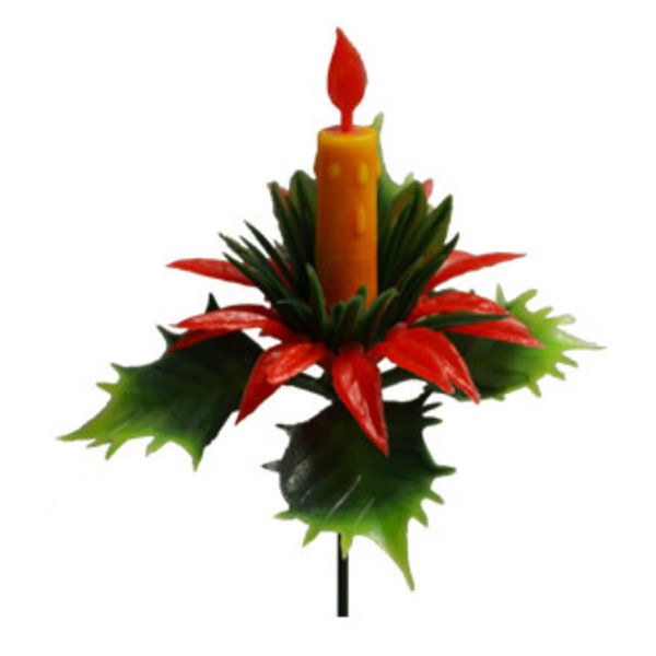 PIC - POINSETTIA WITH CANDLE, 1pc