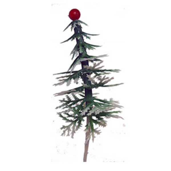 PIC 3D SNOWY FIR WHITH RED BALL, 1pc