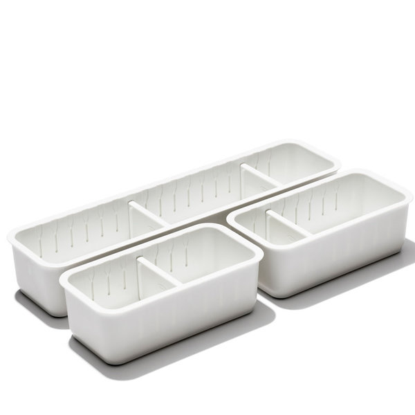 OXO 3 pc Slim Adjustable Drawer Bin Set