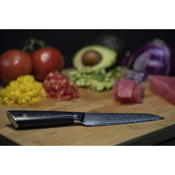 Couteau d'office 67 couches 13cm en acier damassé Senshi
