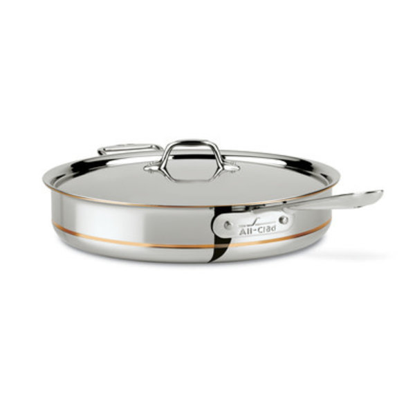 All-Clad 6412 SS Copper Core 5-Ply Bonded Dishwasher Safe Chefs Pan /  Cookware, 12-Inch, Silver