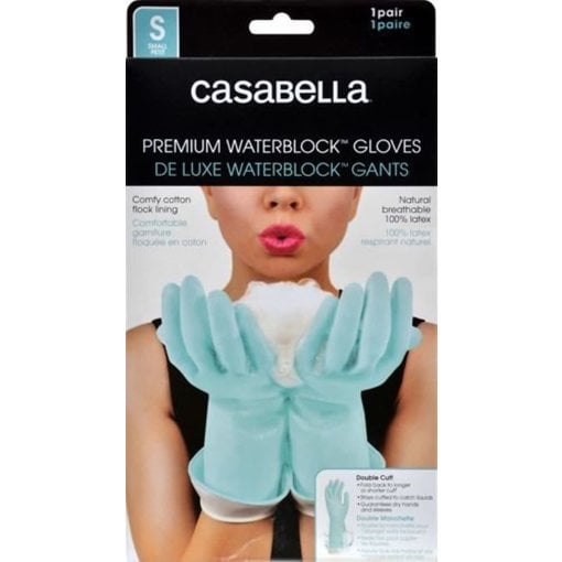 Casabella Casabella Waterblock Latex Gloves, Aqua