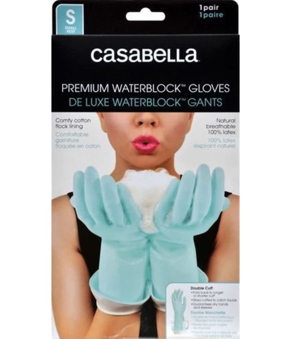 Casabella Casabella Waterblock Latex Gloves, Aqua