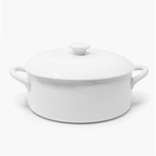 Plat de cuisson en céramique blanc avec oval couvercle "Taos" de BIA