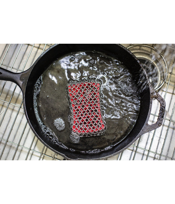 Lodge Lodge Silicone & Chainmail Scrubbing Pad, Red