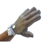 omcan MEDIUM MESH GLOVE WITH RED WRIST STRAP