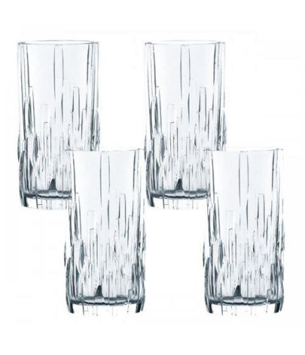 Set of 4 Nachtmann Shu Fa Crystal Highball Longdrink Glasses