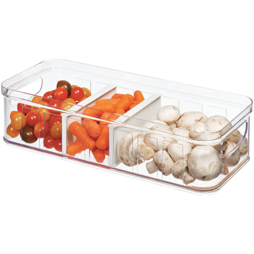 Interdesign iDesign Container with Divisions 15.75" x 6.5" "Crisp Fridge"