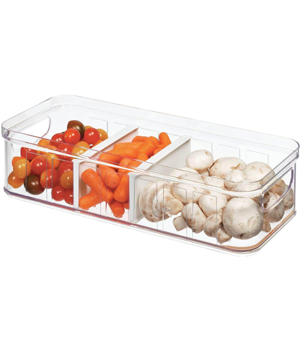 Interdesign iDesign Container with Divisions 15.75" x 6.5" "Crisp Fridge"
