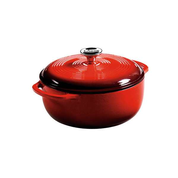 Lodge 4.5 Quart Red Enameled Cast Iron Dutch Oven