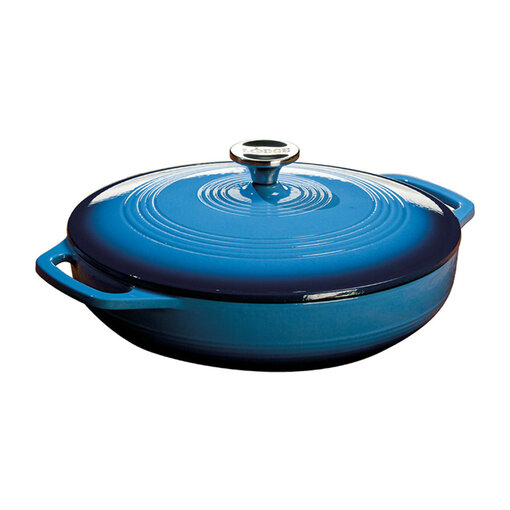 Lodge Casserole en fonte émaillée bleu 3,6 pt rond de Lodge
