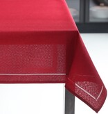 Harman Harman Round Linen Look Tablecloth 70"R, Red
