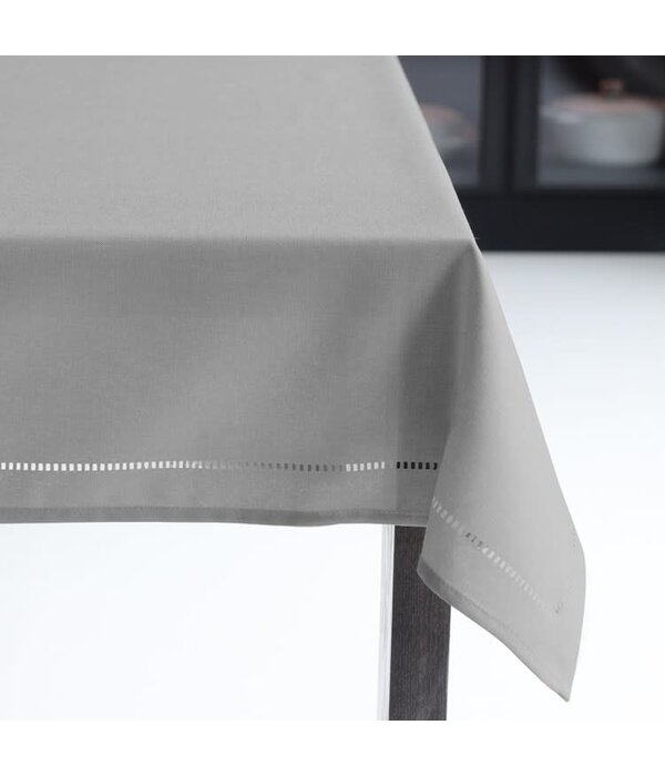 Harman Harman Round Linen Look Tablecloth 70"R, Grey