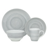 H2K 16pc "Grey Stone" Porcelain Dinnerware Set