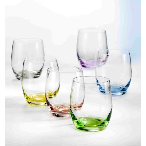 Bohemia David Shaw Rainbow Stemless Glasses Set of 6