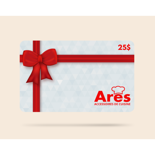 Carte-cadeau de 25$ Ares Cuisine - VALIDE EN MAGASIN SEULEMENT