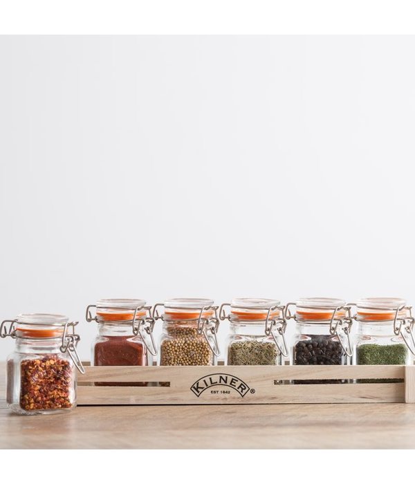 Kilner Square Clip-Top Spice Jar Set -70ml