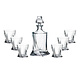 Crystalite Bohemia Quadro 7 Piece Whiskey Set